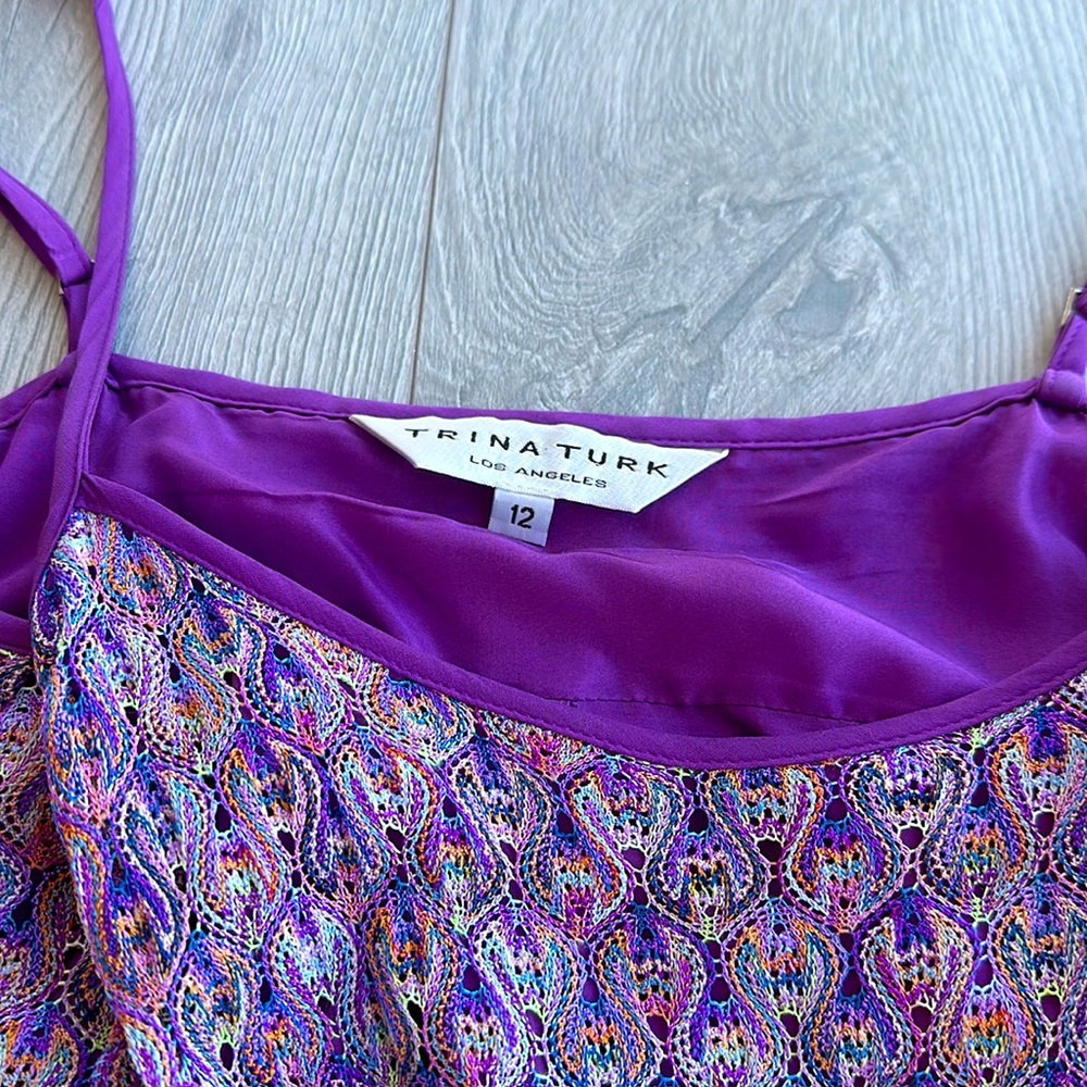 Purple Floral Women's Dress - Picture 3 of 4